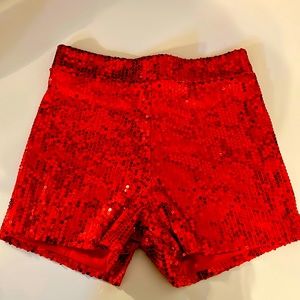 Spirit Halloween red sequence shorts size medium